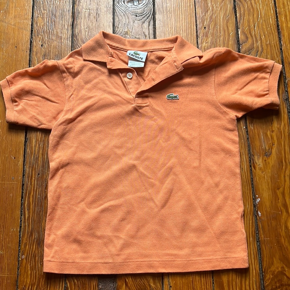 Lacoste - Pale orange polo shirt - youth size 8
